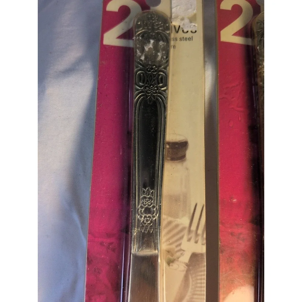 Lot of 4 Stainless Steel Dinner Knives Royal Household‎ Products New Sealed Flat